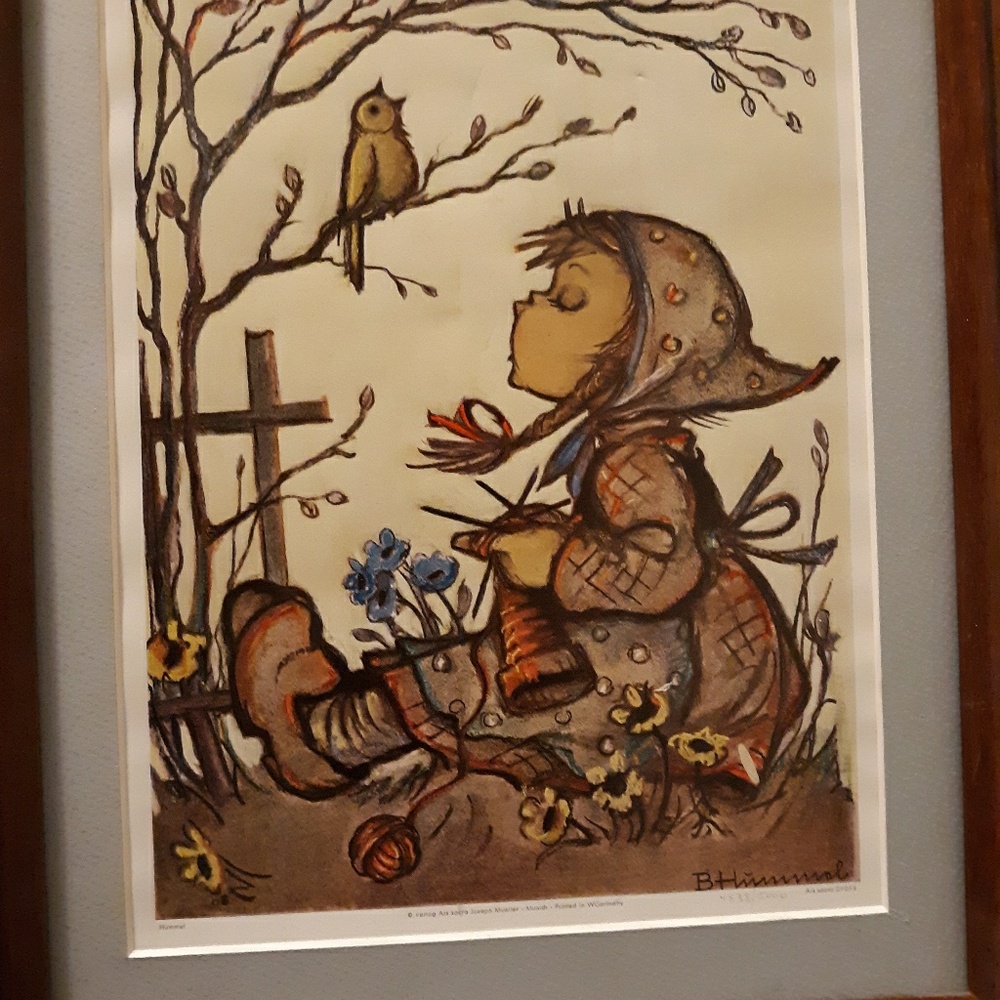 Vintage framed hummel painting